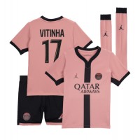 Echipament fotbal Paris Saint-Germain Vitinha #17 Tricou Treilea 2024-25 pentru copii maneca scurta (+ Pantaloni scurti)